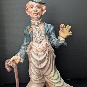 Vintage Irene Smith 1963 Signed Large‎ Ceramic Hobo/Clown Texas Pete Figurine